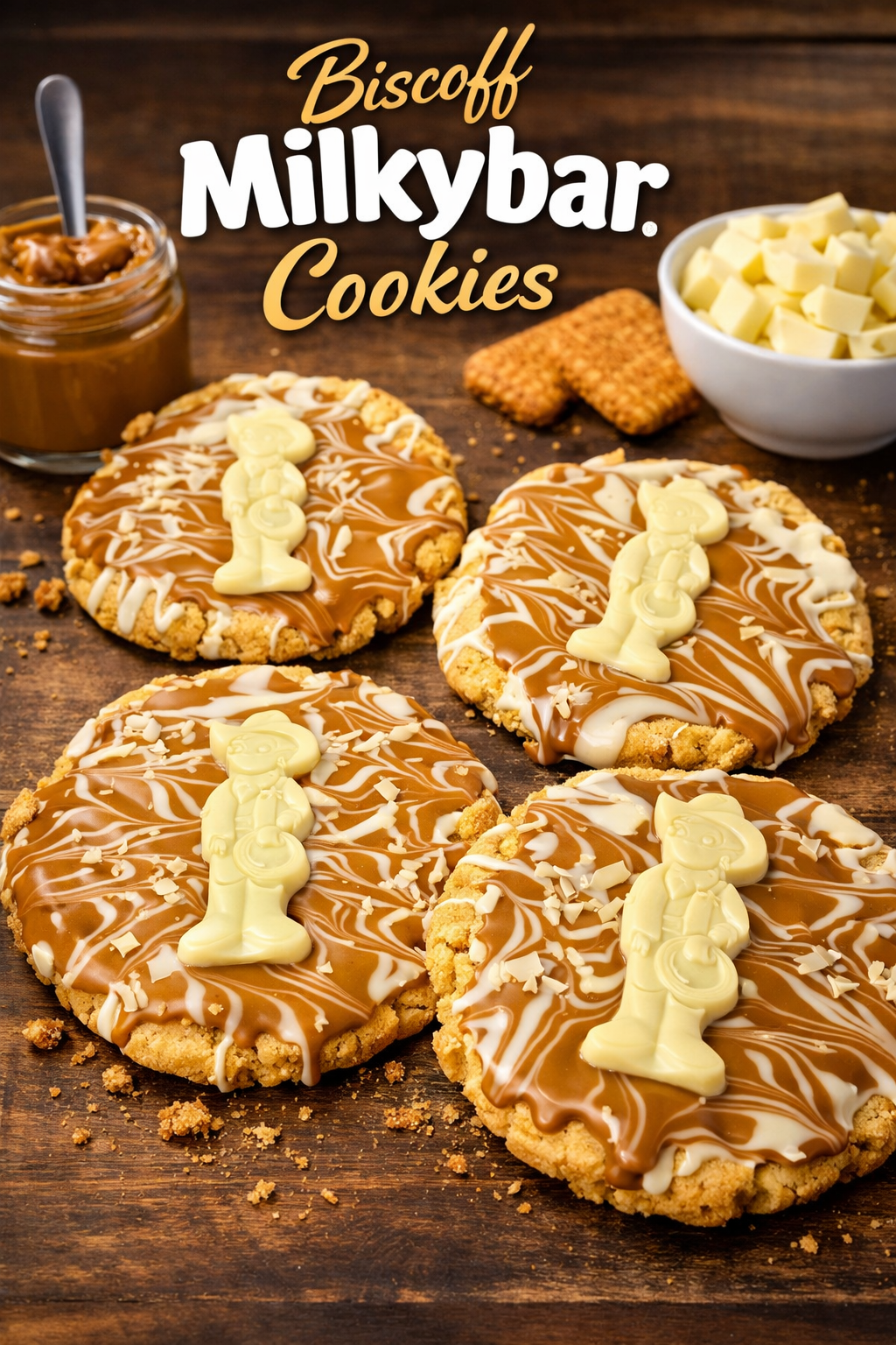 4 x Biscoff and milkybar cookie