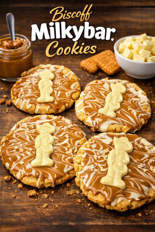 4 x Biscoff and milkybar cookie