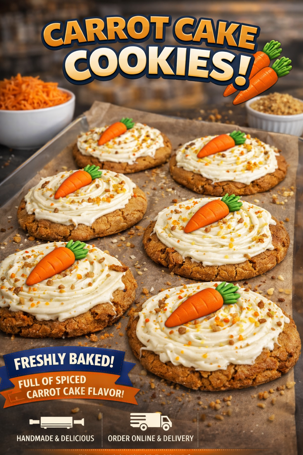 4 x carrot cake cookies