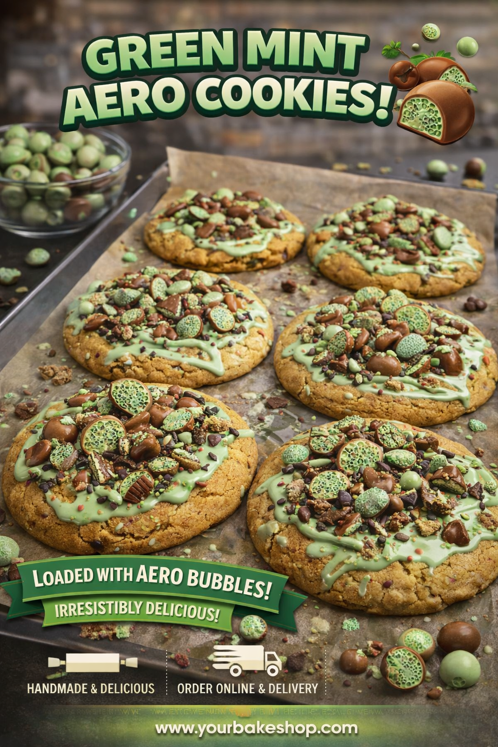 4 x mint aero cookies