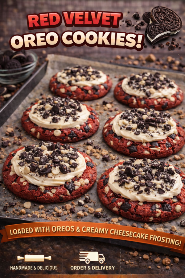 4 x red velvet oreo cookies