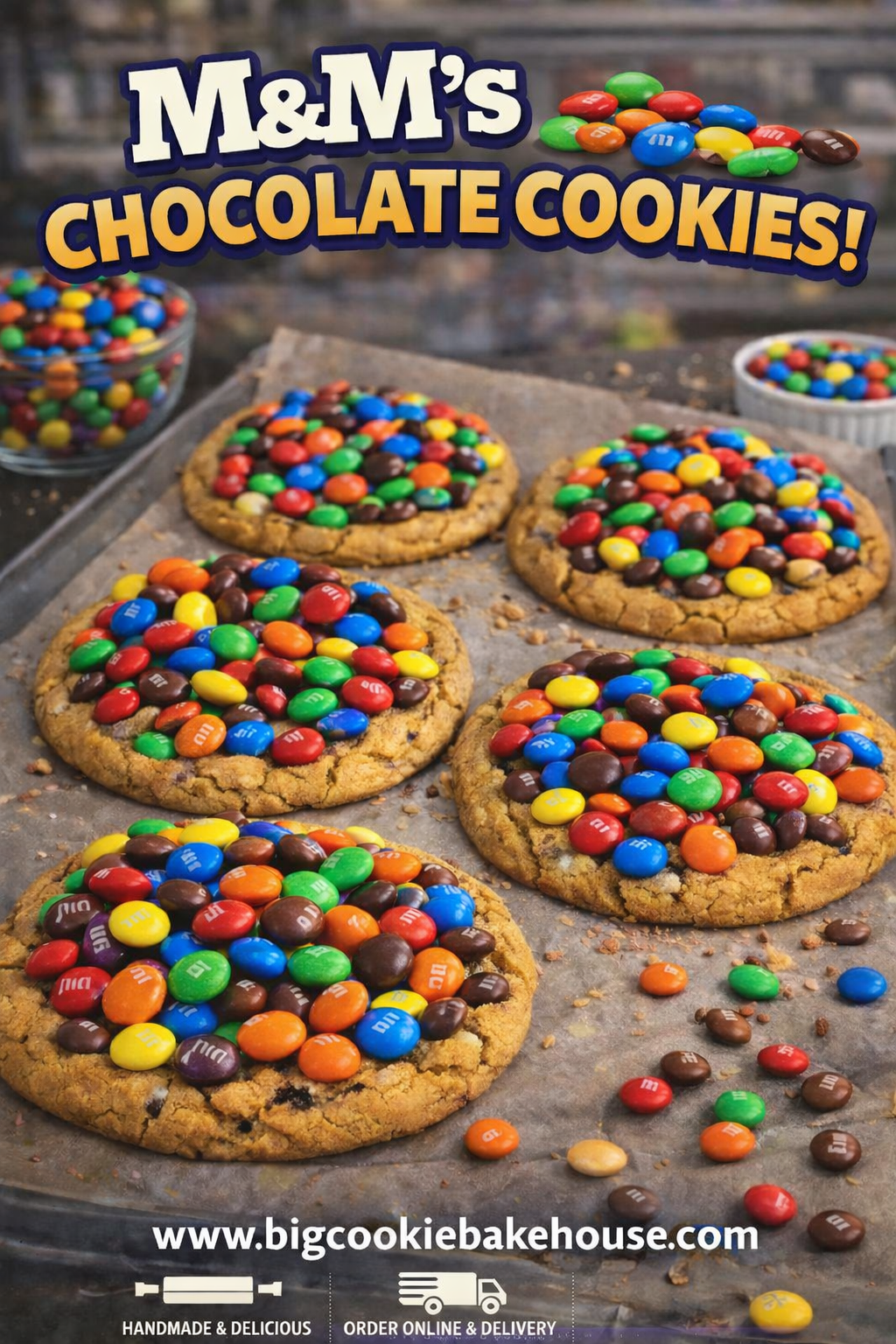 4 x M and ms cookies