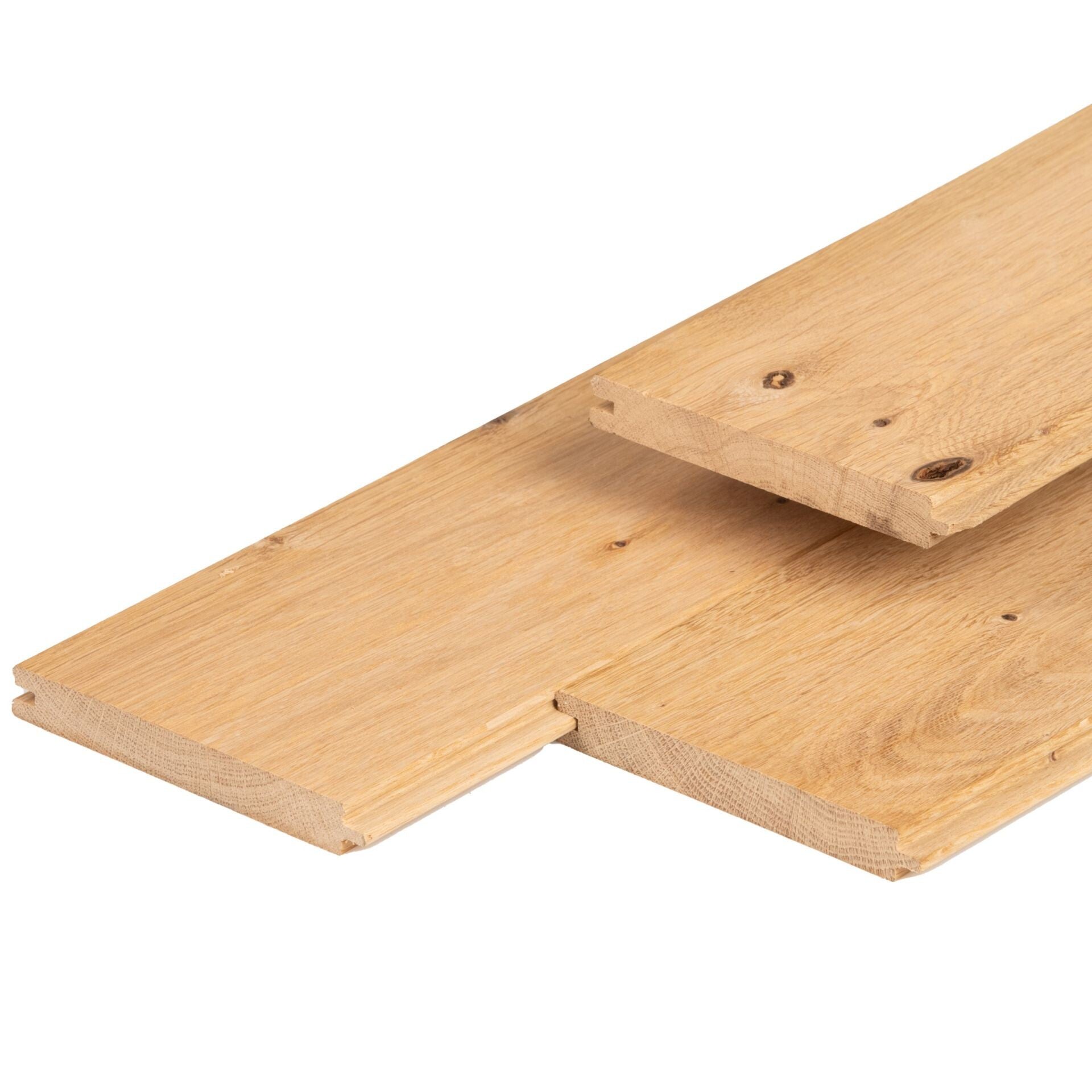 Eiken dakbeschot/veer en groef. werkend 12cm (P2)