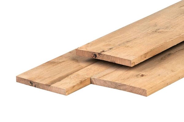 Eiken kantplank 2 x 20 cm, vers, fijnbezaagd (p2)