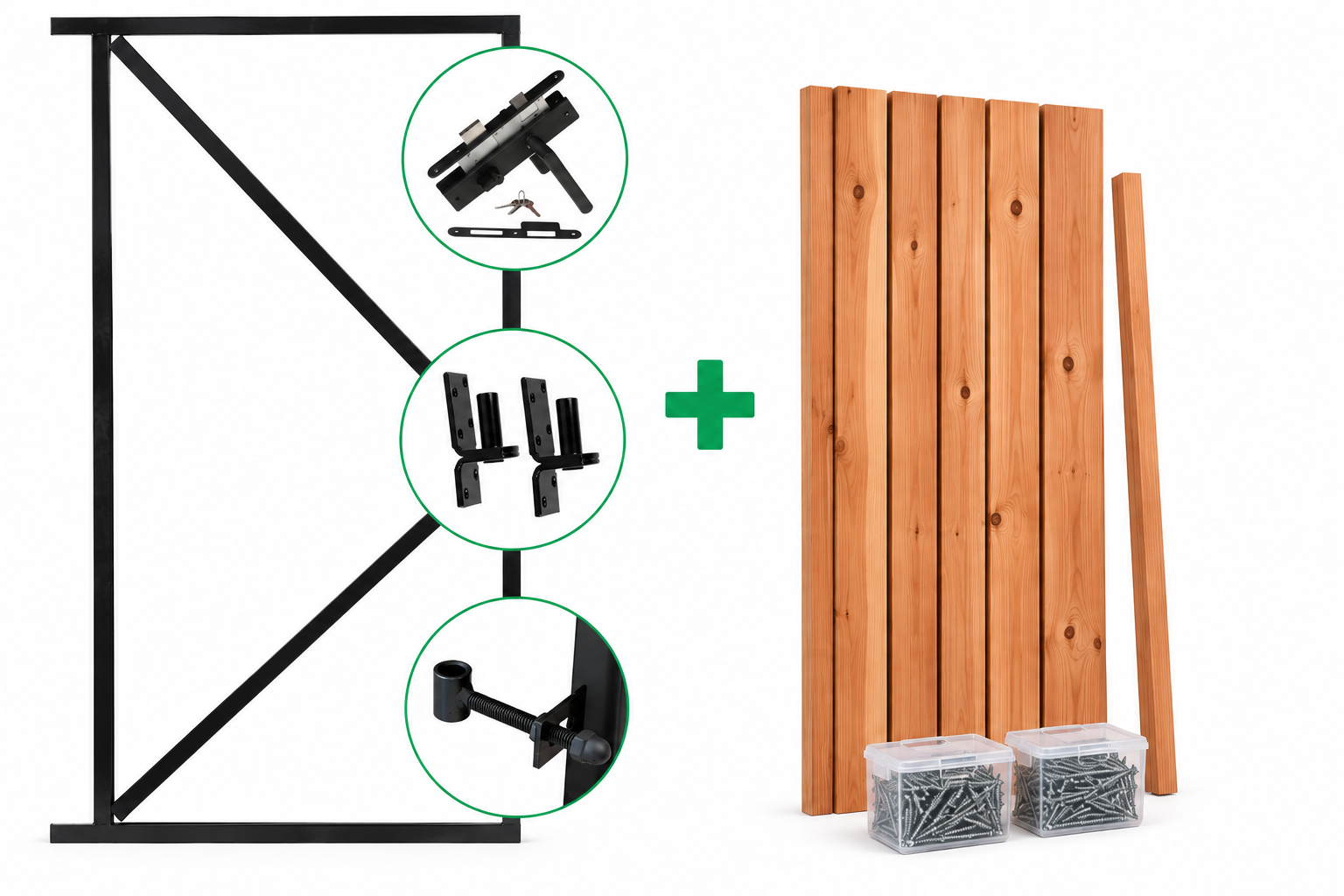 Ijzeren deurframe met houtpakket Houthandel hout op maat