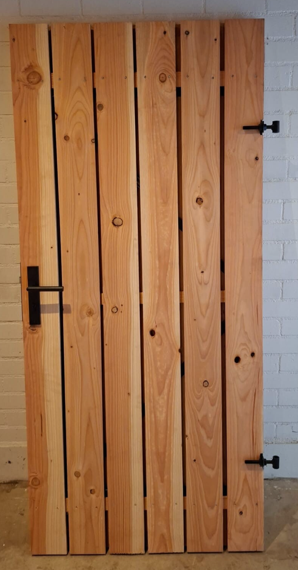 Tuindeur privacy Douglas 90 x 199 cm Zwart frame.(2)