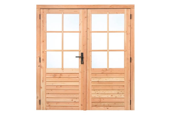 Douglas dubbele glas deur 6-ruits B185xH205cm buitenmaat