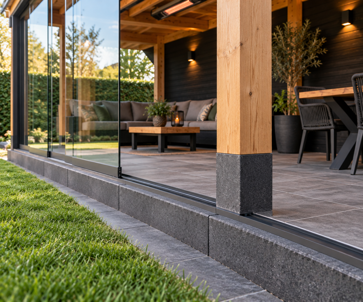 Overkapping met opsluitband Houthandel Hout op Maat
