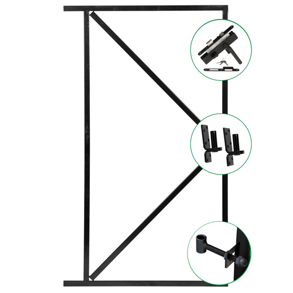 IJzeren deurframe 90x155cm  | zwart gecoat