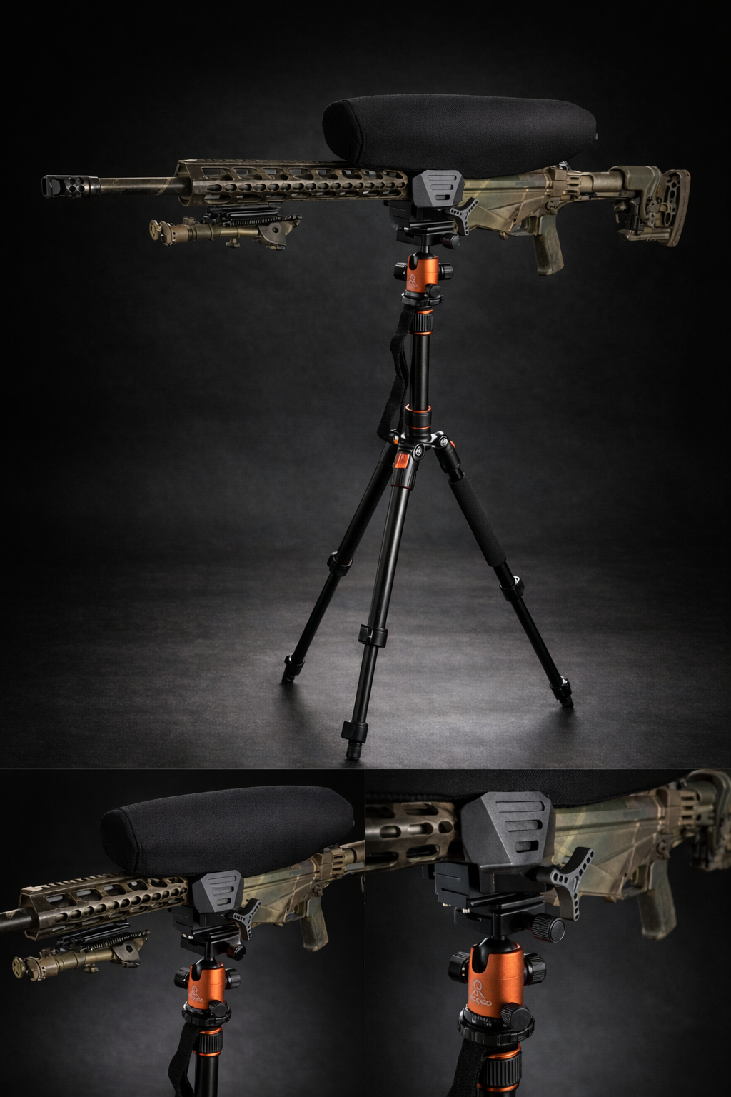 Jagd Dreibein inkl. Gewehrhalter – Flexibles Schießstativ für Jagd & Schießsport