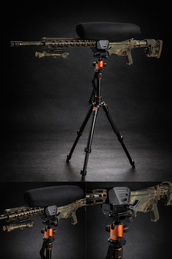 Jagd Dreibein inkl. Gewehrhalter – Flexibles Schießstativ für Jagd & Schießsport
