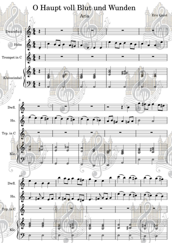 Bladmuziek "O Haupt voll Blut und Wunden"