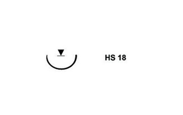 Nadel-Faden-Kombination, HS 18, 3-0, Seide, Feuerstein