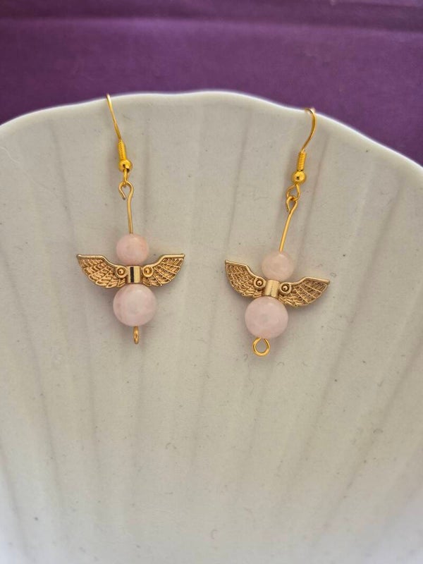 Boucle d’oreille Quartz rose