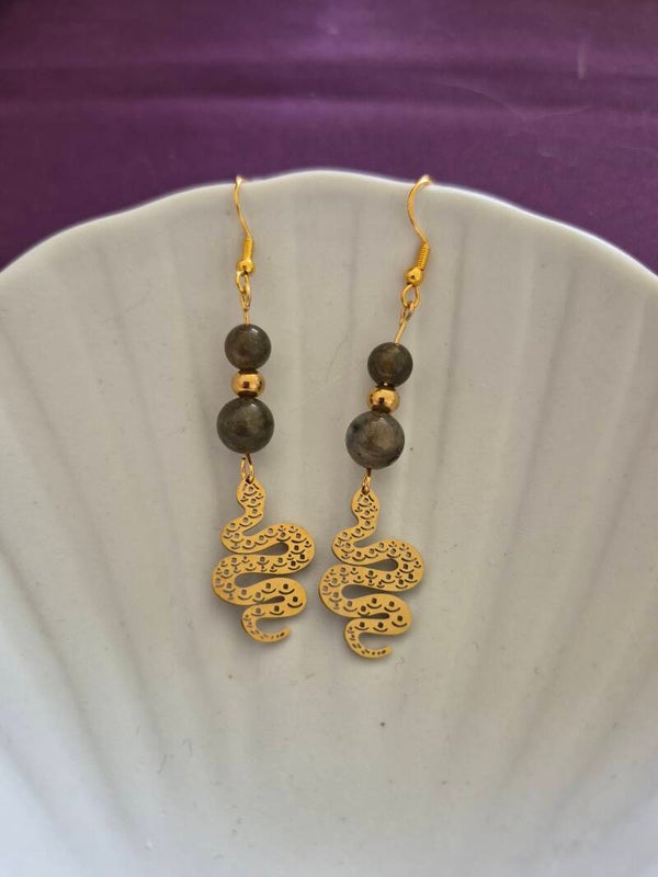 Boucle d’oreille Labradorite