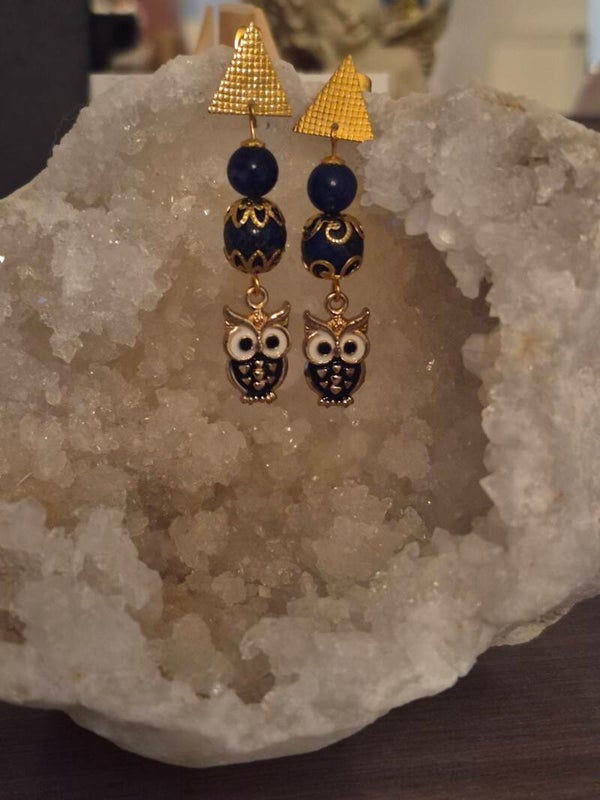 Boucle d’oreille en Sodalite