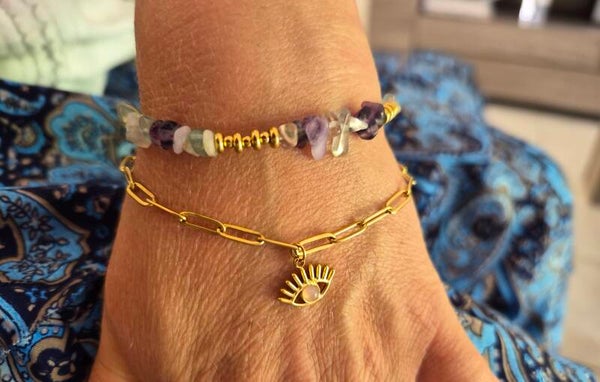 Bracelet Fluorine & Oeil d’Horus