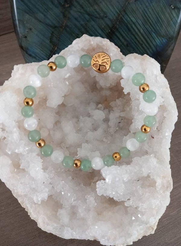 Bracelet Aventurine verte - Sélénite