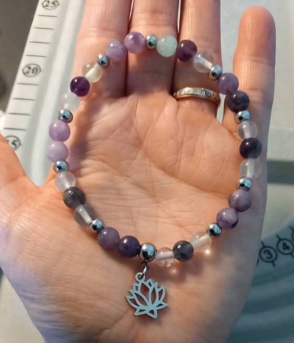 Bracelet Fluorite - Lépidolite