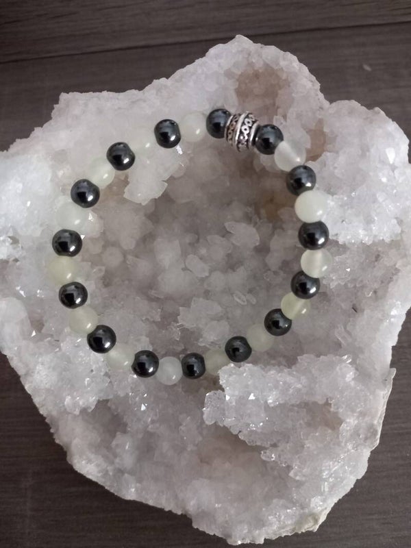 Bracelet Jade - Hématite