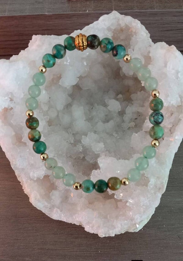 Bracelet Chrysocolle - Aventurine verte