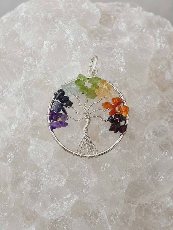 Pendentif Arbre de vie 7 chakras