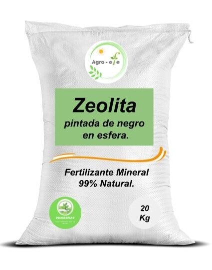 Zeolita Pintada de Negro en Esfera, en costal de 20 kilos.