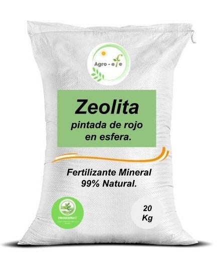 Zeolita Pintada de Rojo en Esfera, en costal de 20 kilos.