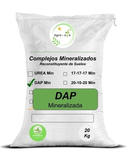 DAP mineralizado en costal de 20 kilos.