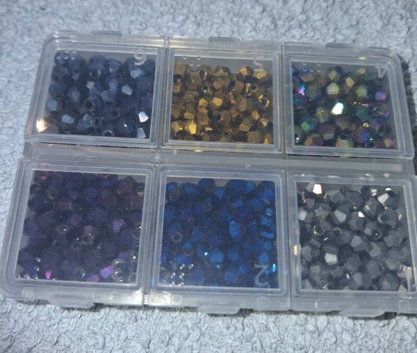 4mm faceted seed beads, 6 colours