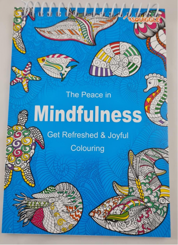 8" x 6" Mindfulness Spiral Colouring Book - Blue