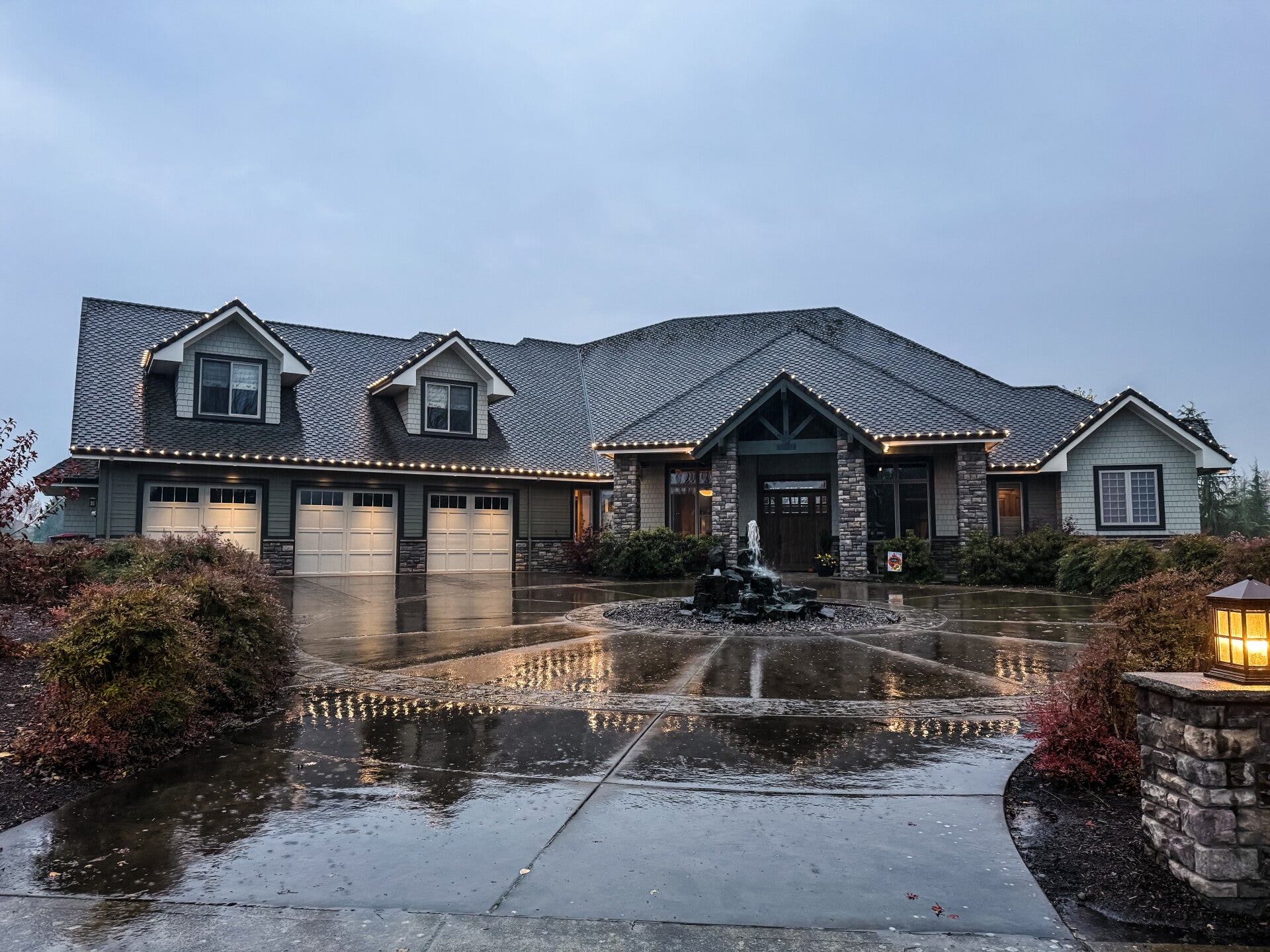 Completed lighting installation by Premium Holiday Lights serving Salem, OR
