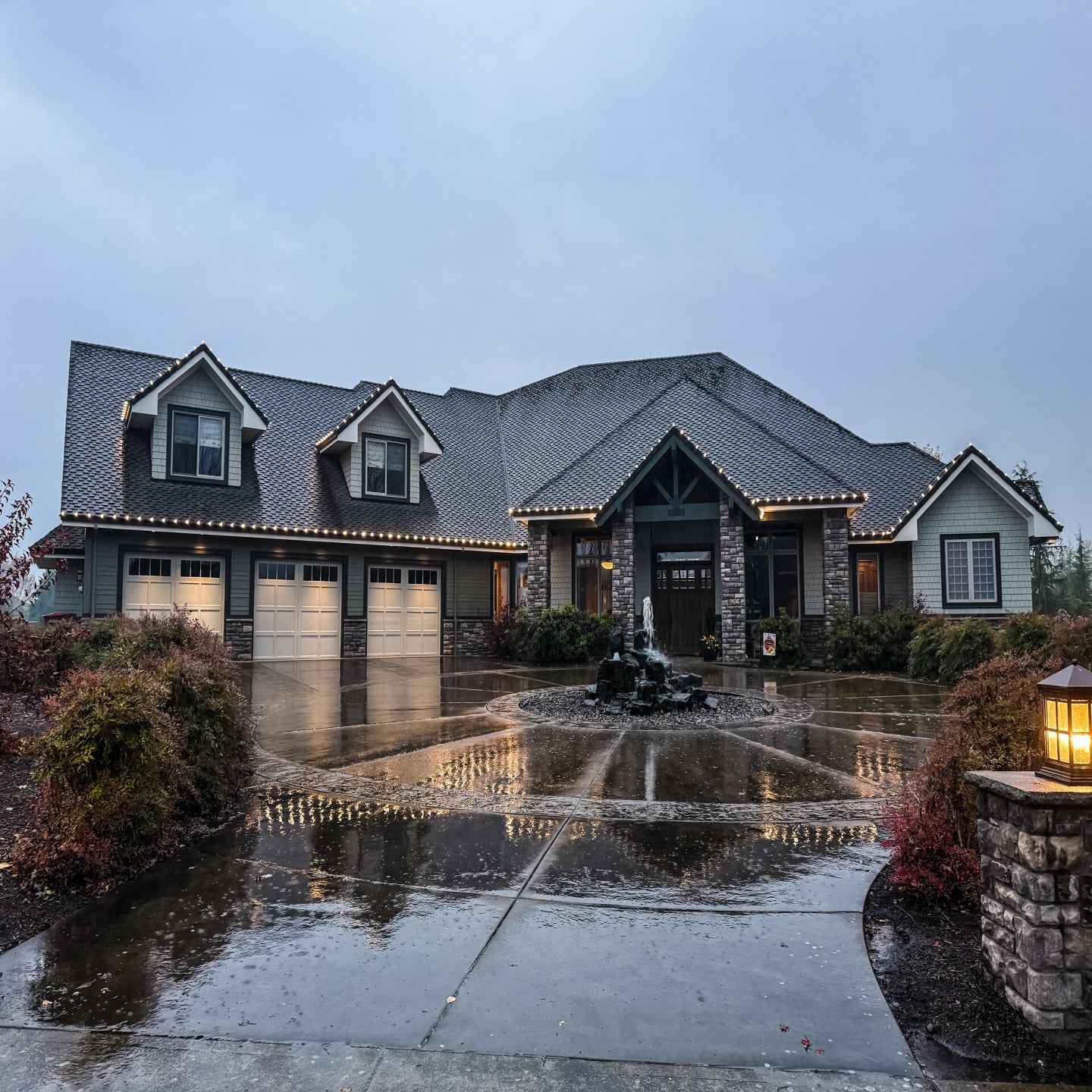 Completed lighting installation by Premium Holiday Lights serving Salem, OR