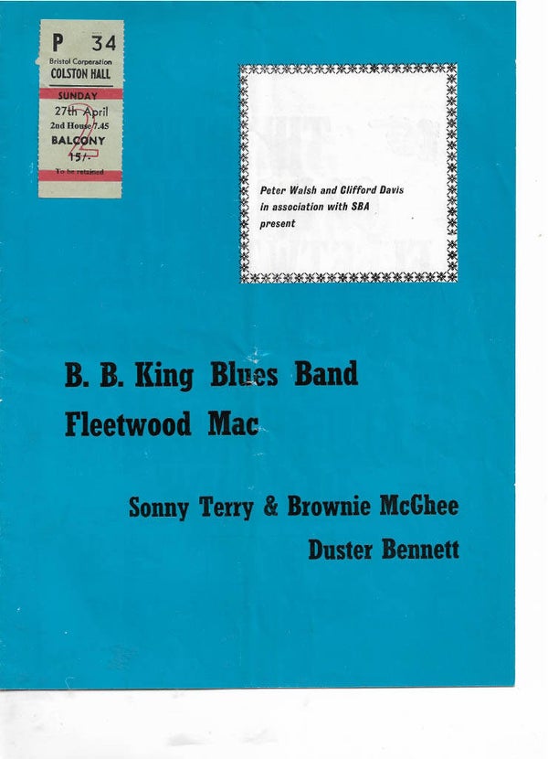 1969 BB King & Fleetwood Mac Concert Programme