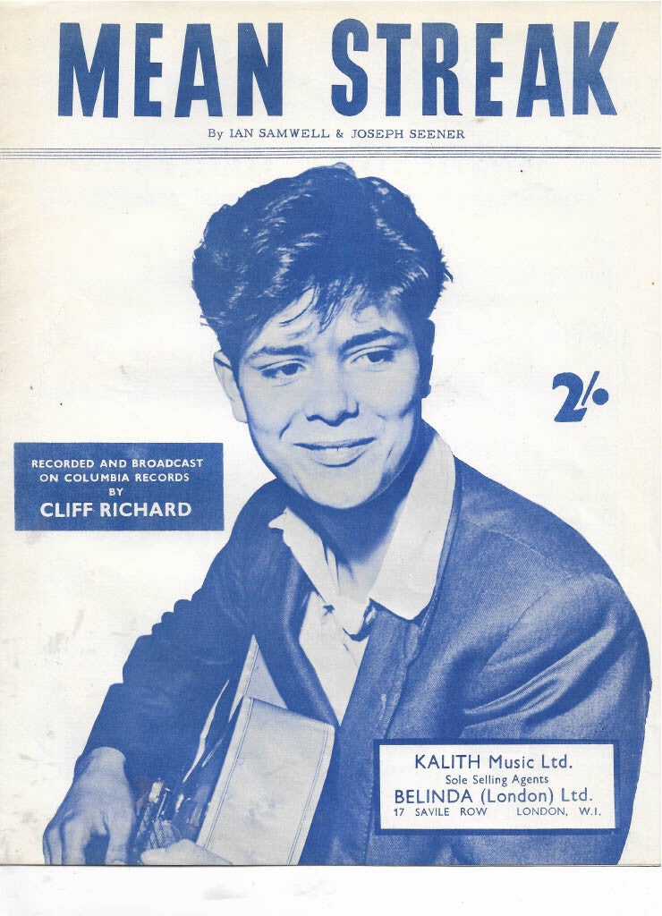 Cliff Richard Mean streak sheet music