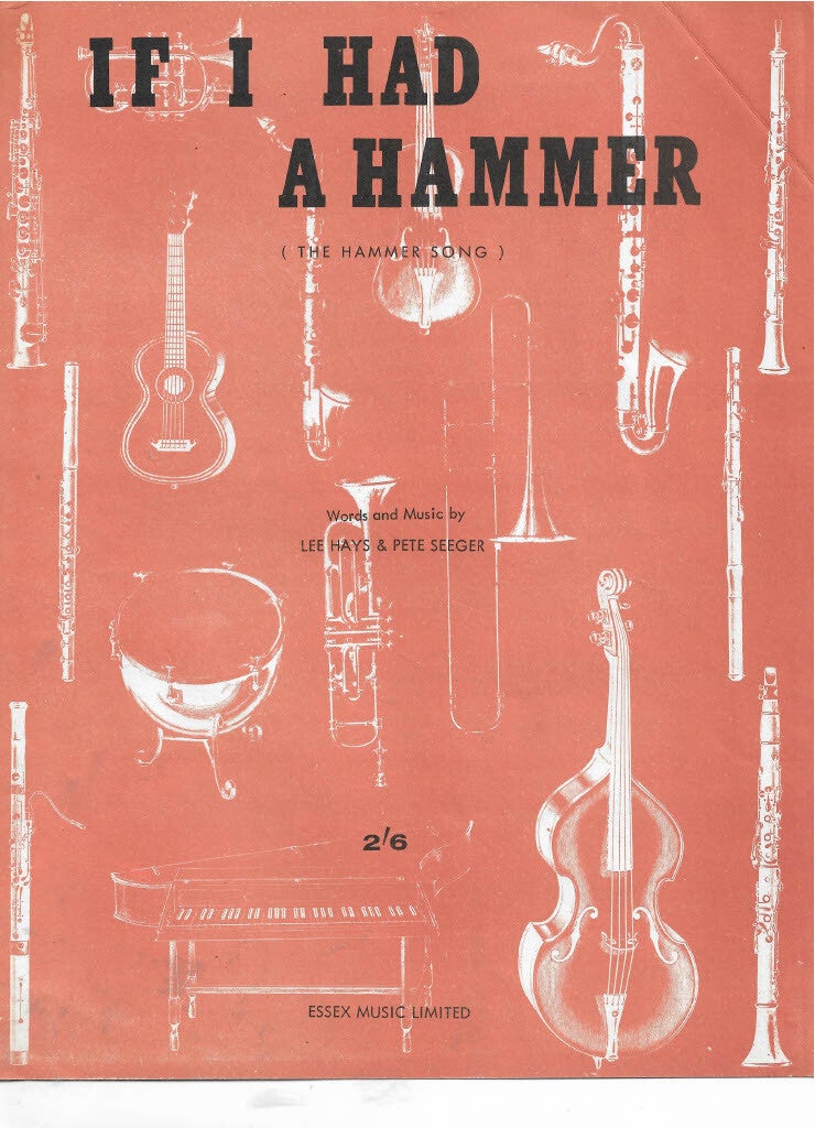 Peter Paul and Mary If I had a hammer sheet music