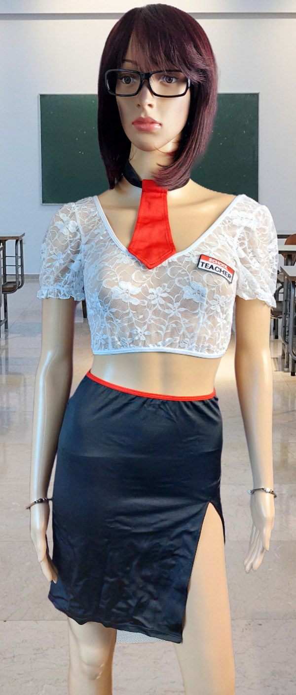 Ensemble 5 pièces costume sexy School Teacher & lunette incluse – Neuf -Taille unique