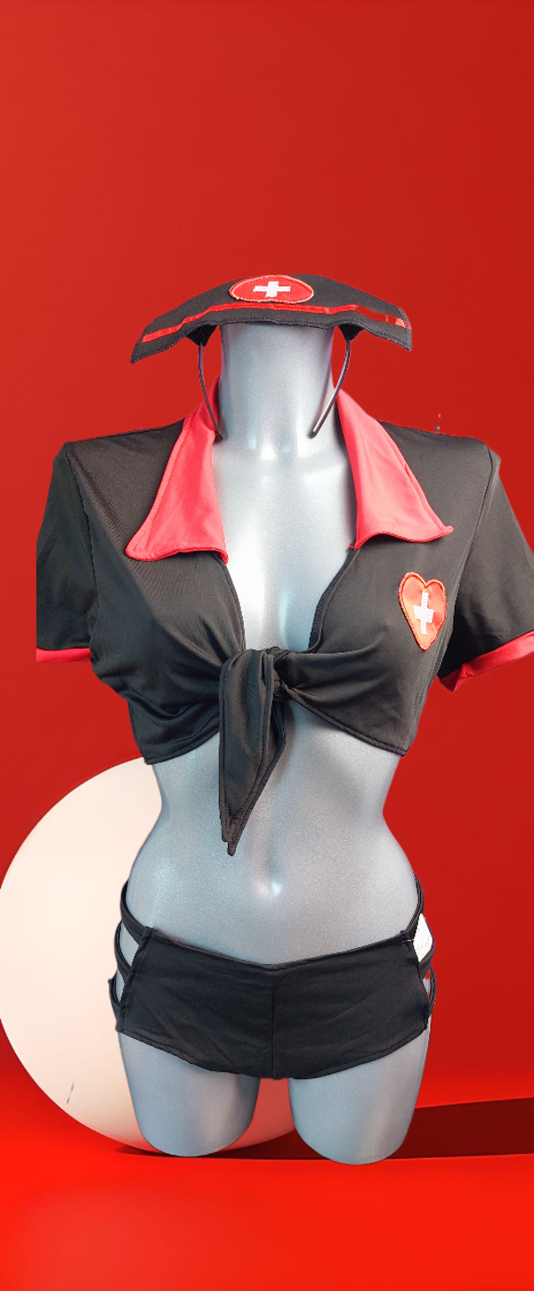 Ensemble 3 pièces costume d’infirmière revisité en version glamour / Taille L 40-42
