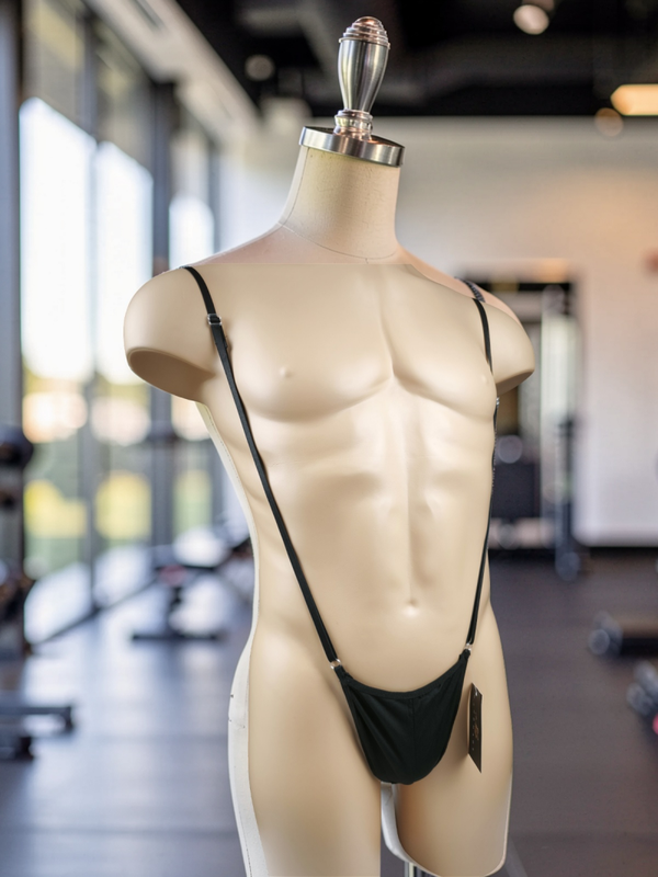 Mankini Homme ultra échancré noir pour un style original & audacieux / Neuf – Taille Unique