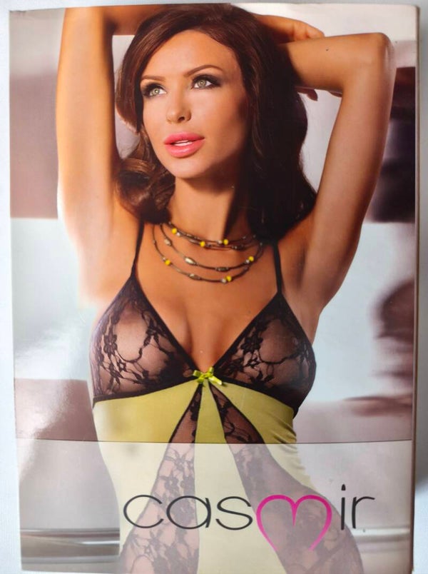 Coffret nuisette vert amande + string, look élégance, douceur et sensualité / Marque Casimir Taille S/M 36/38
