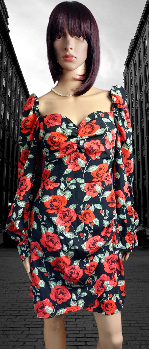 Robe imprimé de roses au style romantique & chic – Taille M/L (38-40)