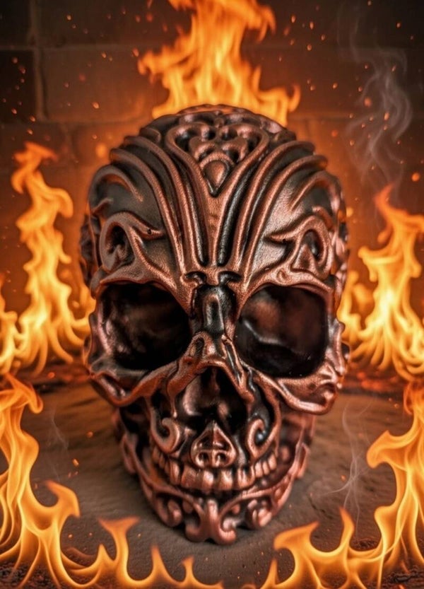 Handmade Epoxy Resin Ornate Skulls