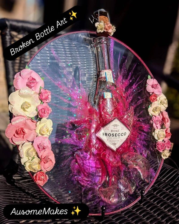 Unique 3D Epoxy Resin Broken Bottle Art Picture