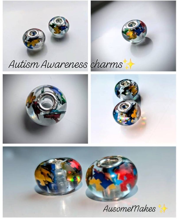 Autism resin charms