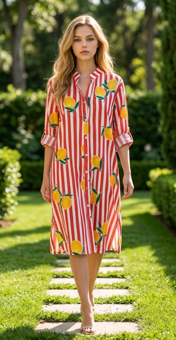 kleedje April Vintage lemon/red