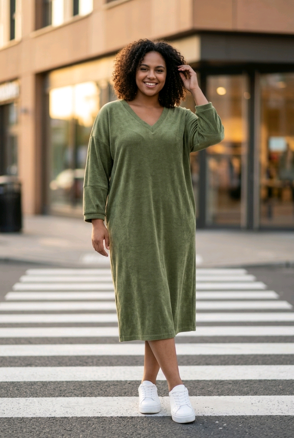 kleedje Olive green curvy You Passion
