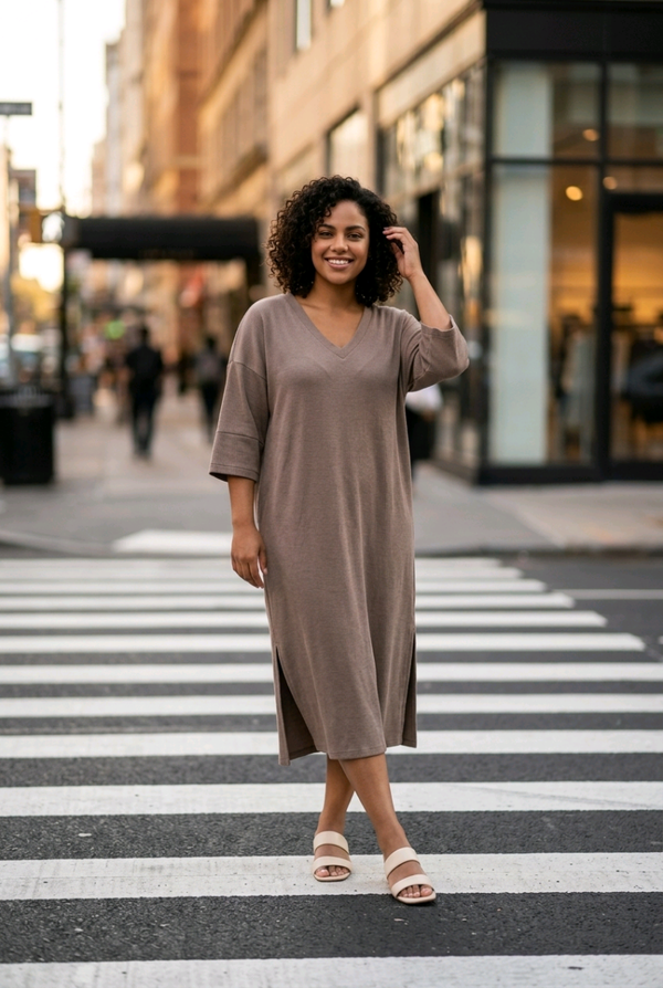 kleedje curvy taupe You Passion