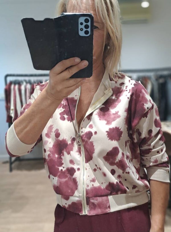 vestje bordeaux/beige print JW