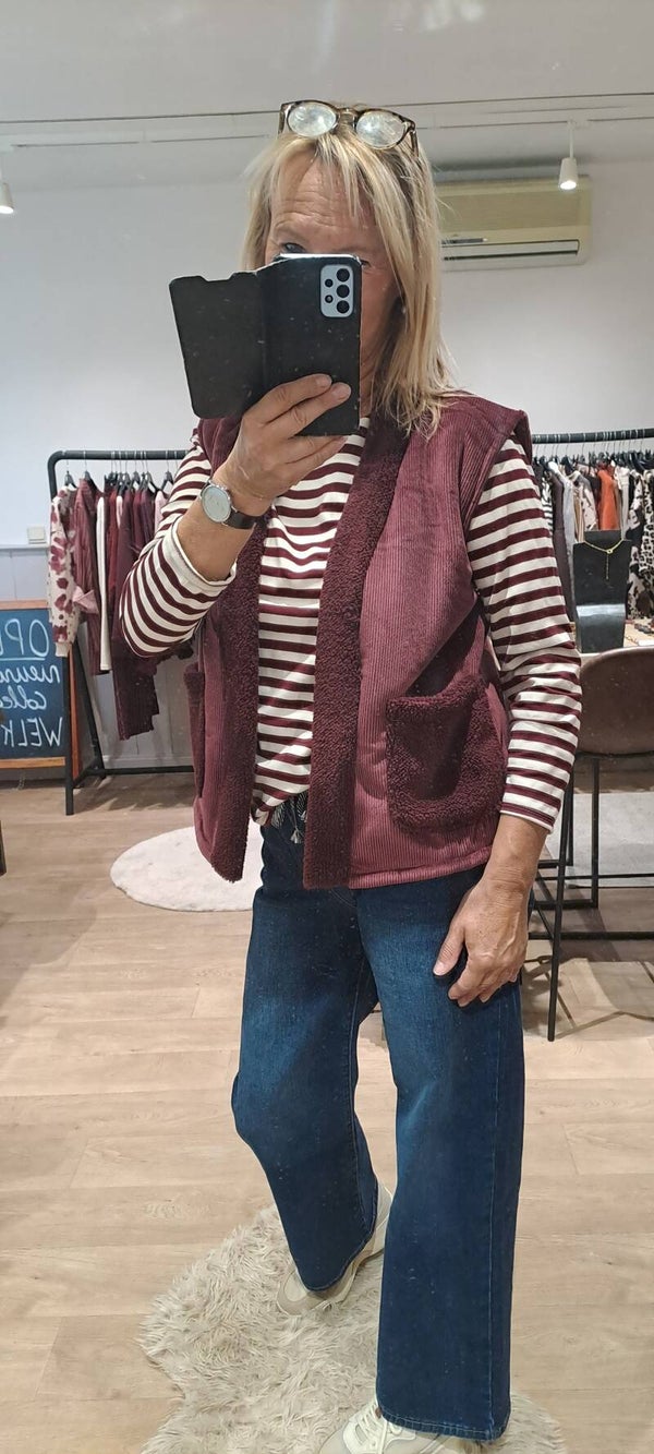 gilet bordeaux verlours SE