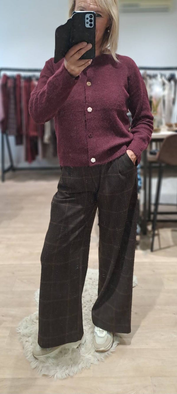 broek May 64 chocoladebruin/gewoon bruin ruit